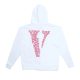 White Vlone Red Lipstick Kisses Friends OG Zip-Up Embroidered Hoodie